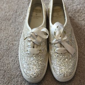Keds x Kate Spade white sparkle shoes